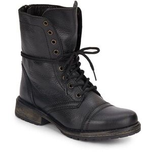 Steve Madden Black Fame Combat Boots